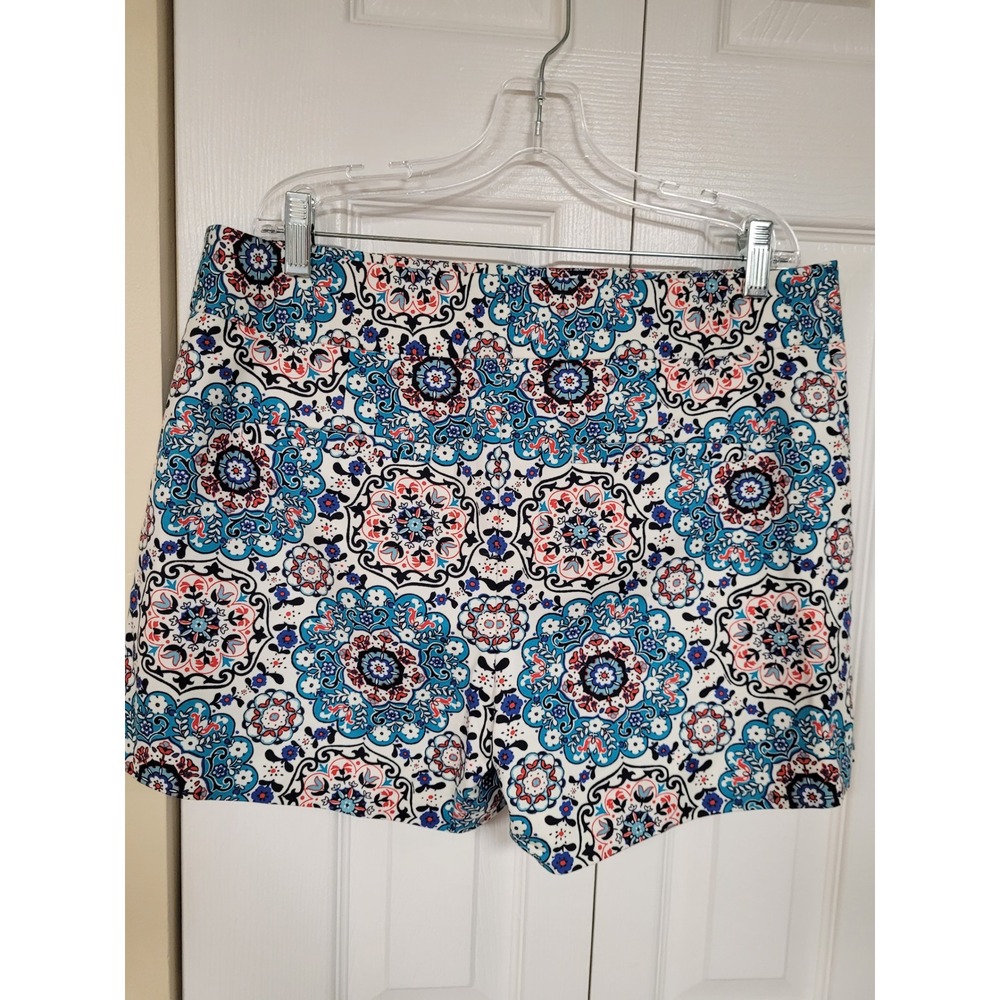 Ann Taylor LOFT Riviera Shorts Womens‎ Blue/Red Medallion Paisley Pockets Size 6
